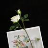 Meizanchen 2 Heads Happy Rose Single Branch Fake Flower Silk Flower Living Room Soft Decoration Indoor Flower Arrangement Simulation Rose Ornament