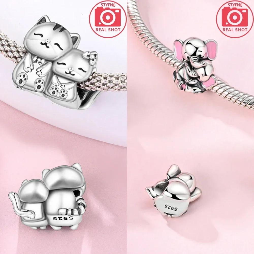 Original Copper Cute Pet Dogs Cats Bears Elephants Pendants Beads Fit Bracelet Making Women Jewelry Diy Birthday Fine Gift