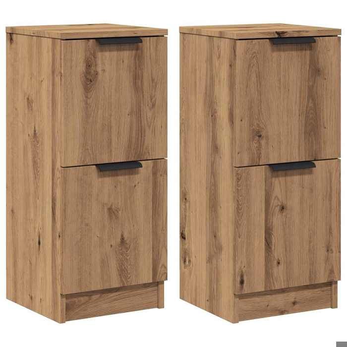 VidaXL Buffets 2 pcs chêne artisanal 30x30x70 cm bois d'ingénierie 856962
