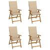 Day and Night - Day and Night Reclining Garden Chairs 4 Pcs Solid Acacia Wood Cushions