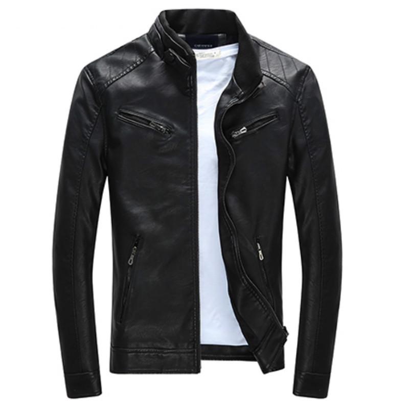 Winter Leather Jacket Men Waterproof Fleece Warm Male Leather Jacket High Quality Coats Motorcycles 