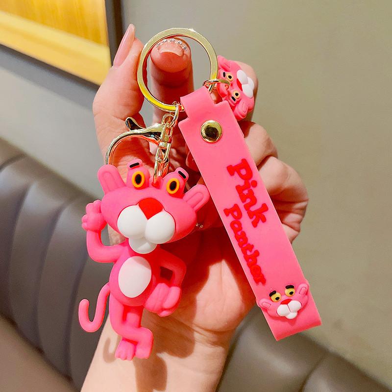 Pink Panther Keychain Cartoon Style For Cars Bags And Creative Gifts Student