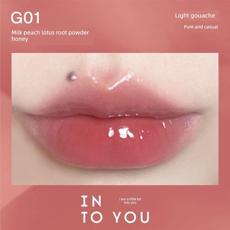 into You Syrup Lip Gloss Sweet Yang Lip Lacquer into You Mirror Glass Lip Water-Sensitive Transparent Lipstick G04 Lip Gloss
