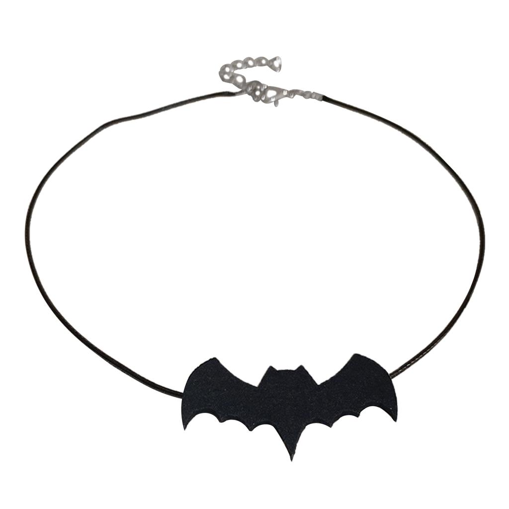 Punk Bat Charm Necklace Halloween Spiders Pendant Clavicle Chain Halloween Jewelry Witch Hat Pendant Choker Necklace