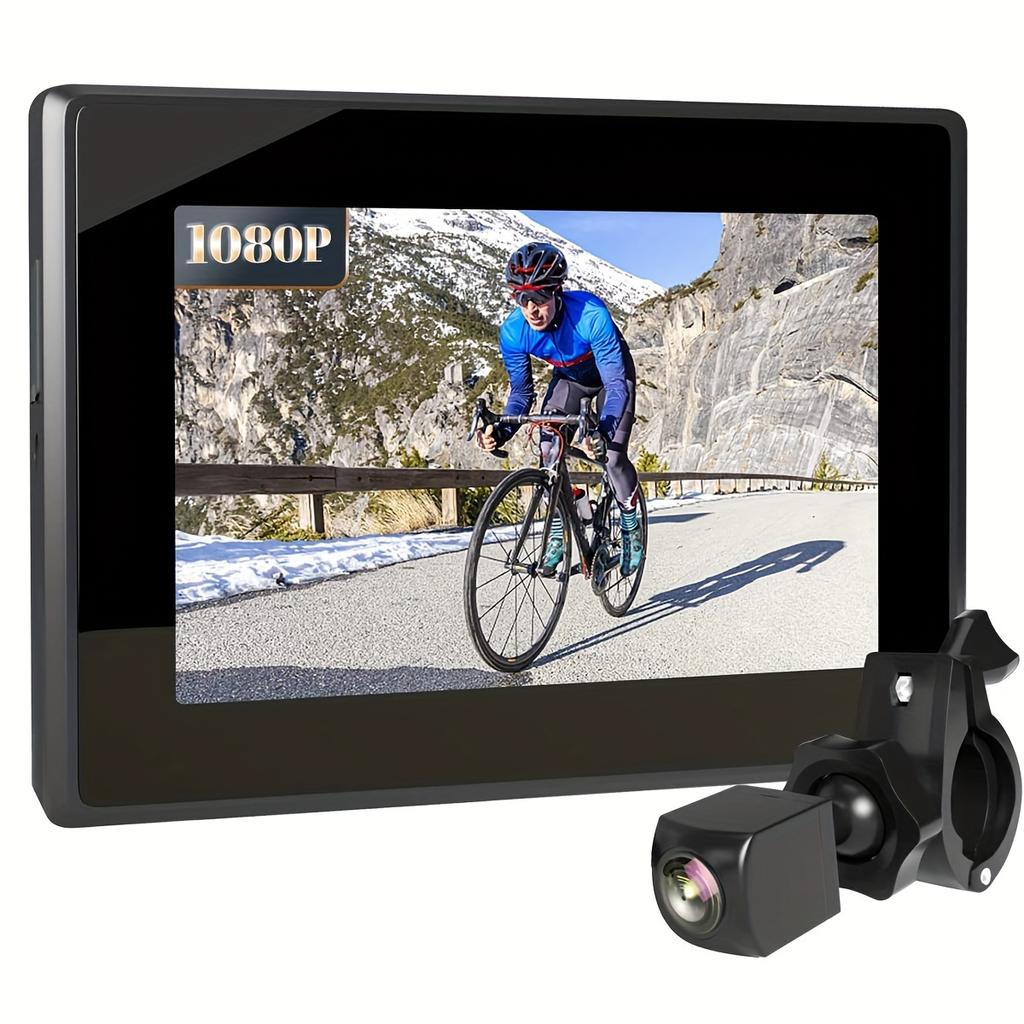 360°Colour Rotating Night Vision Camera 4.3 inch 1080P HD Display Bicycle Rear View Camera for Mountain Road Bikes