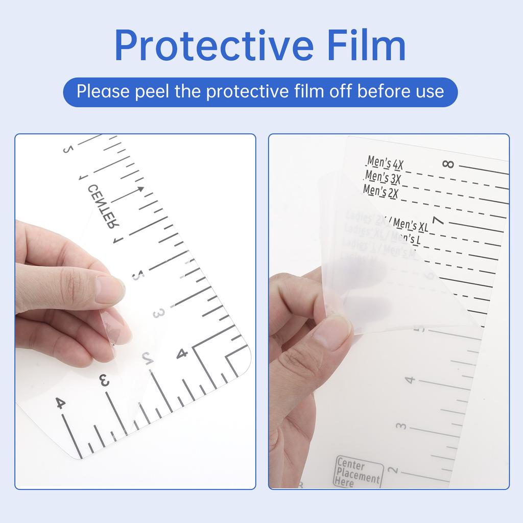 10 Pcs Vinyl Alignment Ruler Set Heat Press Logo Placement PVC Acrylic Guides T-shirt Craft Sewing Tool Kit