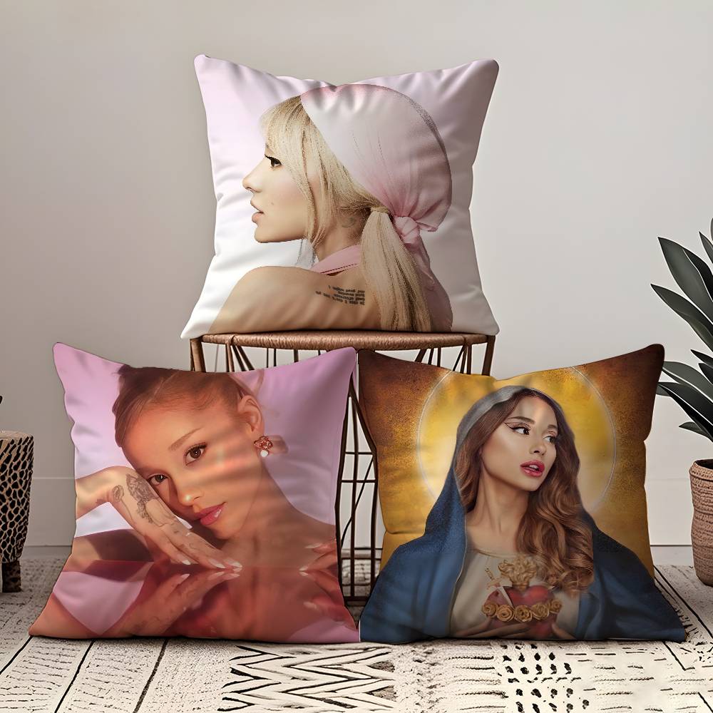 Hot Singers A-Ariana GranSde Fashion Pillow Case Comfort Sofa Bed Silky Elegant Invisible Zipper Custom Decorative Cushion Cover