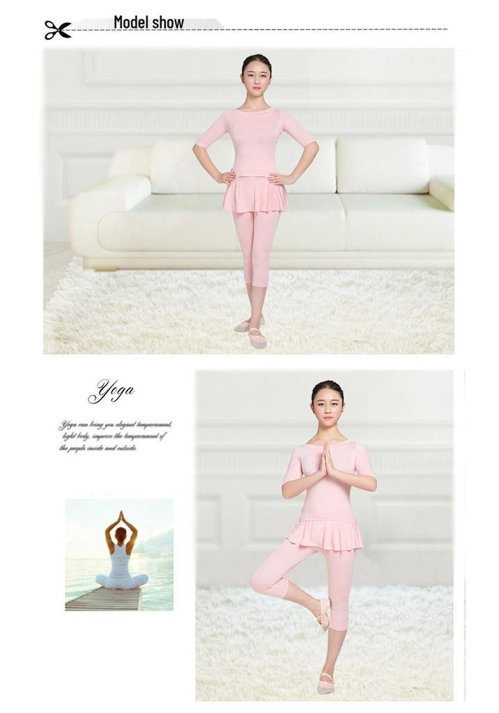 Tanz- & Fitness-Yoga-Kleidung für Mädchen - Gymnastik-Outfit für Kind & Eltern - Frühling bis Herbst