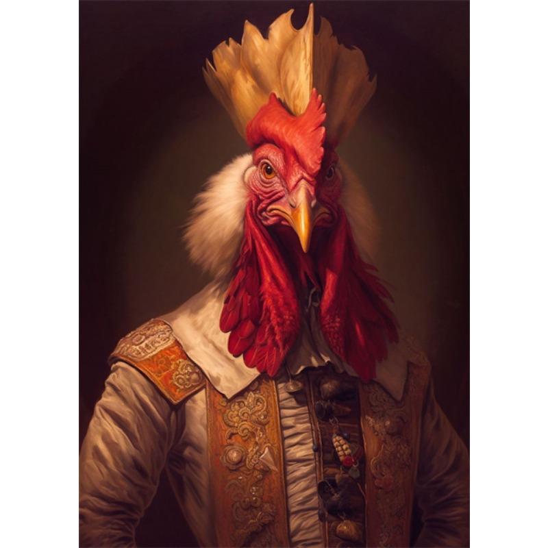 Noble Animal Portraits Canvas Prints Posters Vintage Funny Animals Mural Canvas Wall Art Pictures for Living Room Decoration