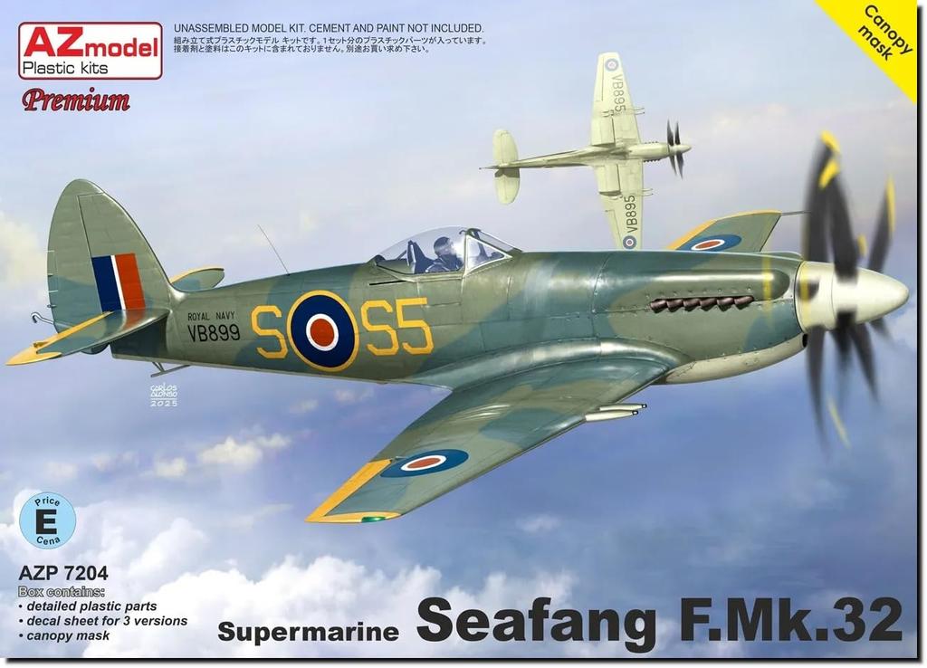 AZ Model Supermarine Seafang Premium Edition Plastic Model AZMP7204 1/72 F.Mk.32