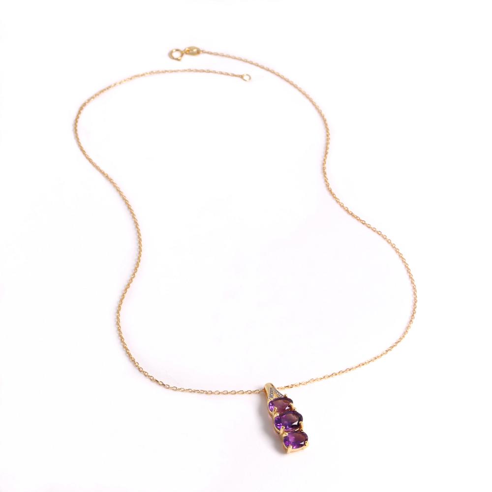 925 Sterling Silver Natural African Amethyst Ring Earrings Pendant Necklace Set Fashion Women's Birthday Exquisite Gift