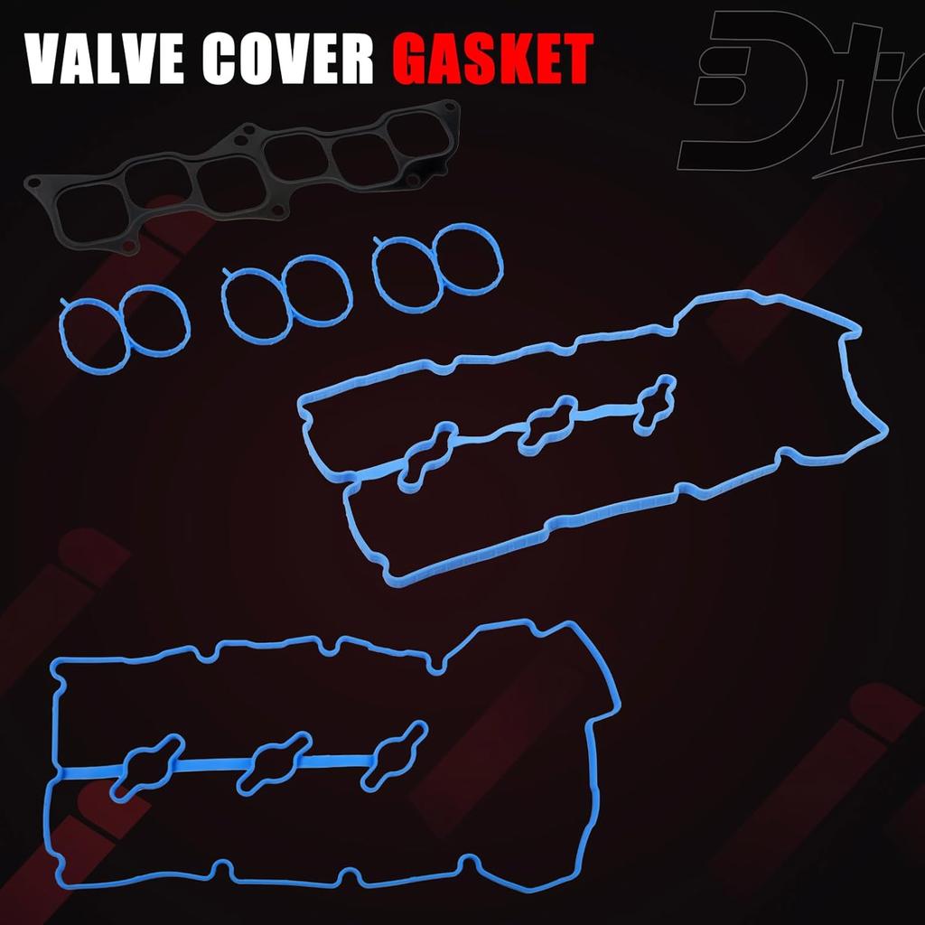 Engine Valve Cover Gasket Set Compatible With Hyundai Kia Vehicle Azera Entourage Santa Fe Sonata Veracruz, Amanti Sedona Sorento, 3.3L 3.8L V6