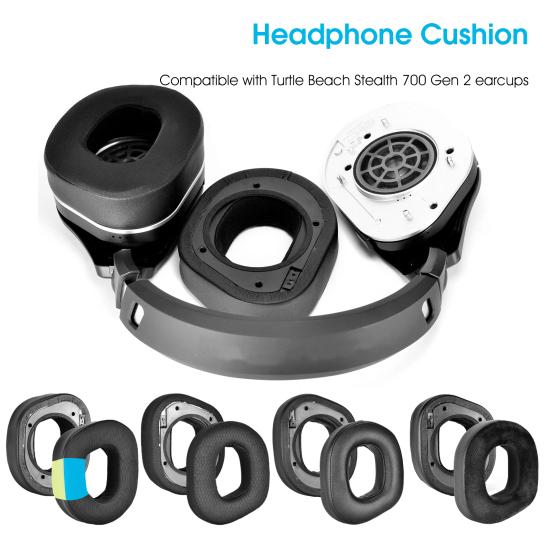 

1 Pair Headphone Cushion Waterproof Ear Protection Memory Foam High Elasticity Headset Ear Pad for Turtle Beach Stealth 700 Gen 2