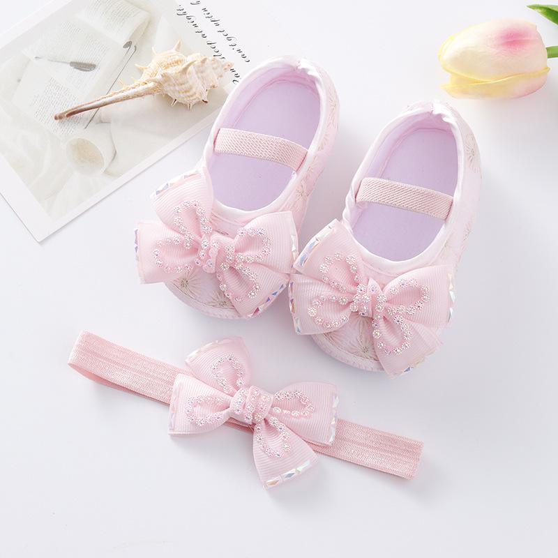 New Baby Girl Shoes Fashion Versatile Comfort Walkers Exquisite Cutesoft Soles Baby Shoes Anti Slip Princess Shoe Newborn 0-1Y