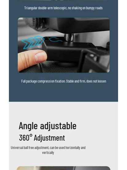 Bolishen Car Rear Seat Headrest Phone Holder - Foldable Clip-on Support