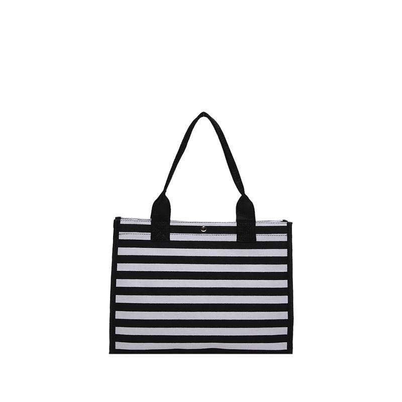 Fashionable Large Capacity Tote Bag For Women In Black Red And Blue Stylish Canvas Design