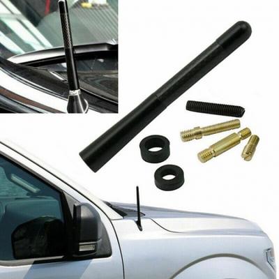 4.7" CARBON FIBER CAR AM/FM RADIO SHORT ANTENNA SCREW STUBBY ALUMINUM BLACK New