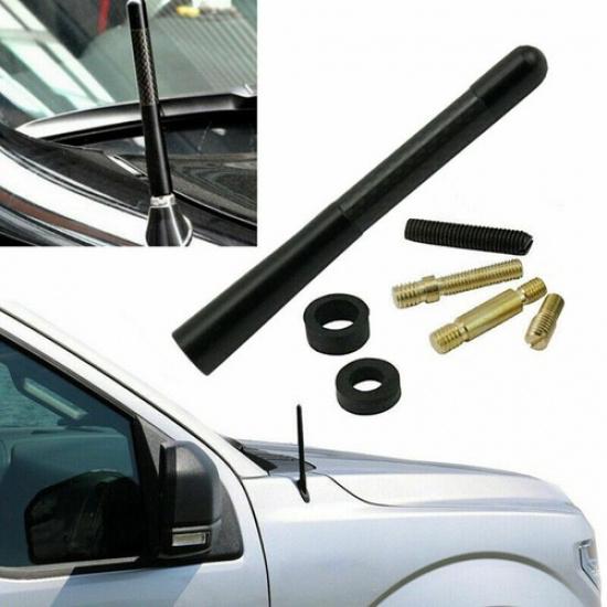 

4.7 CARBON FIBER CAR AM/FM RADIO SHORT ANTENNA SCREW STUBBY ALUMINUM BLACK New
