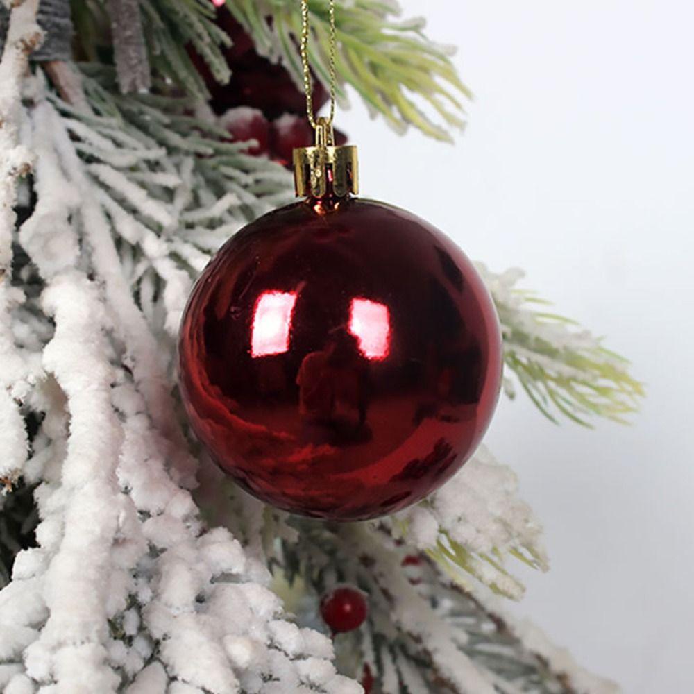 48PCS Solid Color Christmas Ball Set 4/6/8cm Xmas Ornament Ball Christmas Tree Balls  Scene Supplies