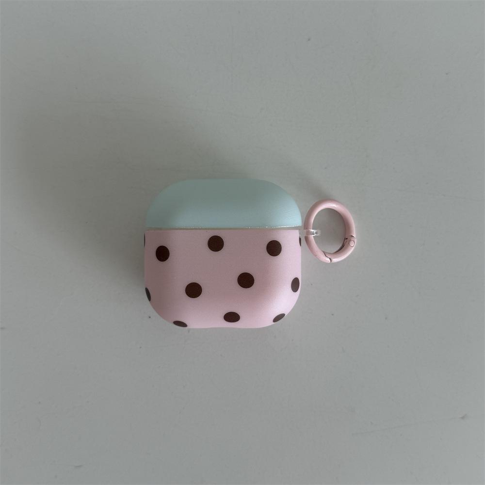 Macaron contrasting color polka dot earphone cover for Apple AirPods 1 /1 generation niche creative shell PRO1/PRO1