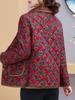 Mom's Winter Coat: Floral Print, Fleece-Lined Quilted Jacket for Mid-aged & Elderly Women - 2025