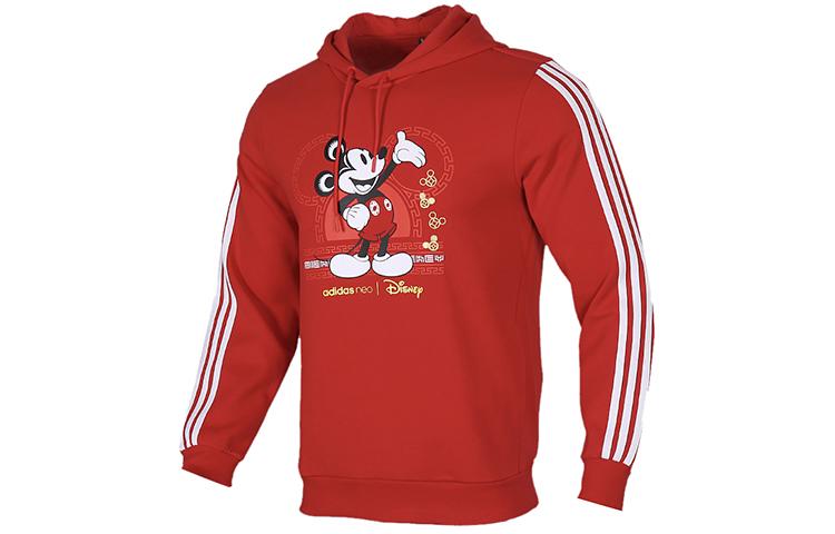 Adidas Neo X Disney Sweatshirts Men s Light Scarlet Hooded Moderate Regular GE7767 XL