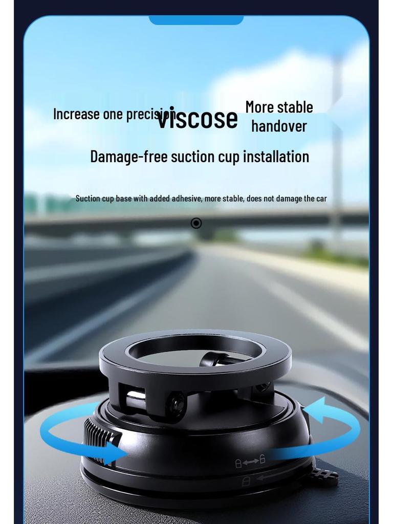 Car Phone Holder: Alloy & Plastic with Strong Magnetic and Vacuum Suction for In-Car Navigation