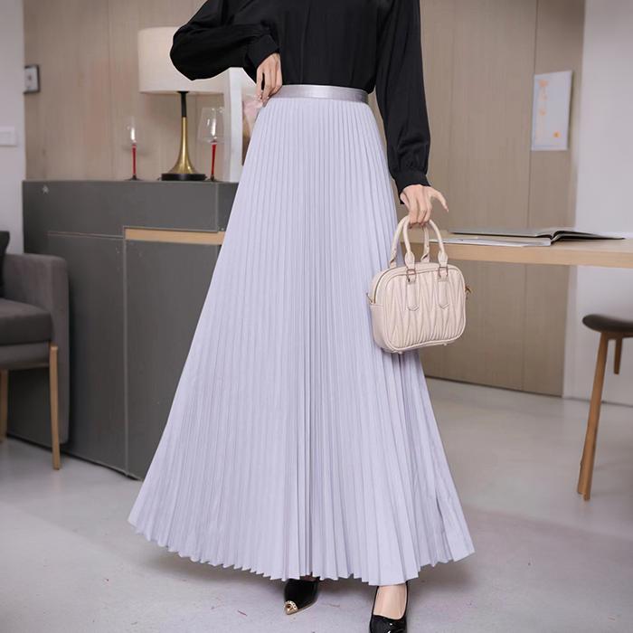 

Женские осенние юбки А-силуэта с высокой талией, однотонные, плиссированные, драпированные one size