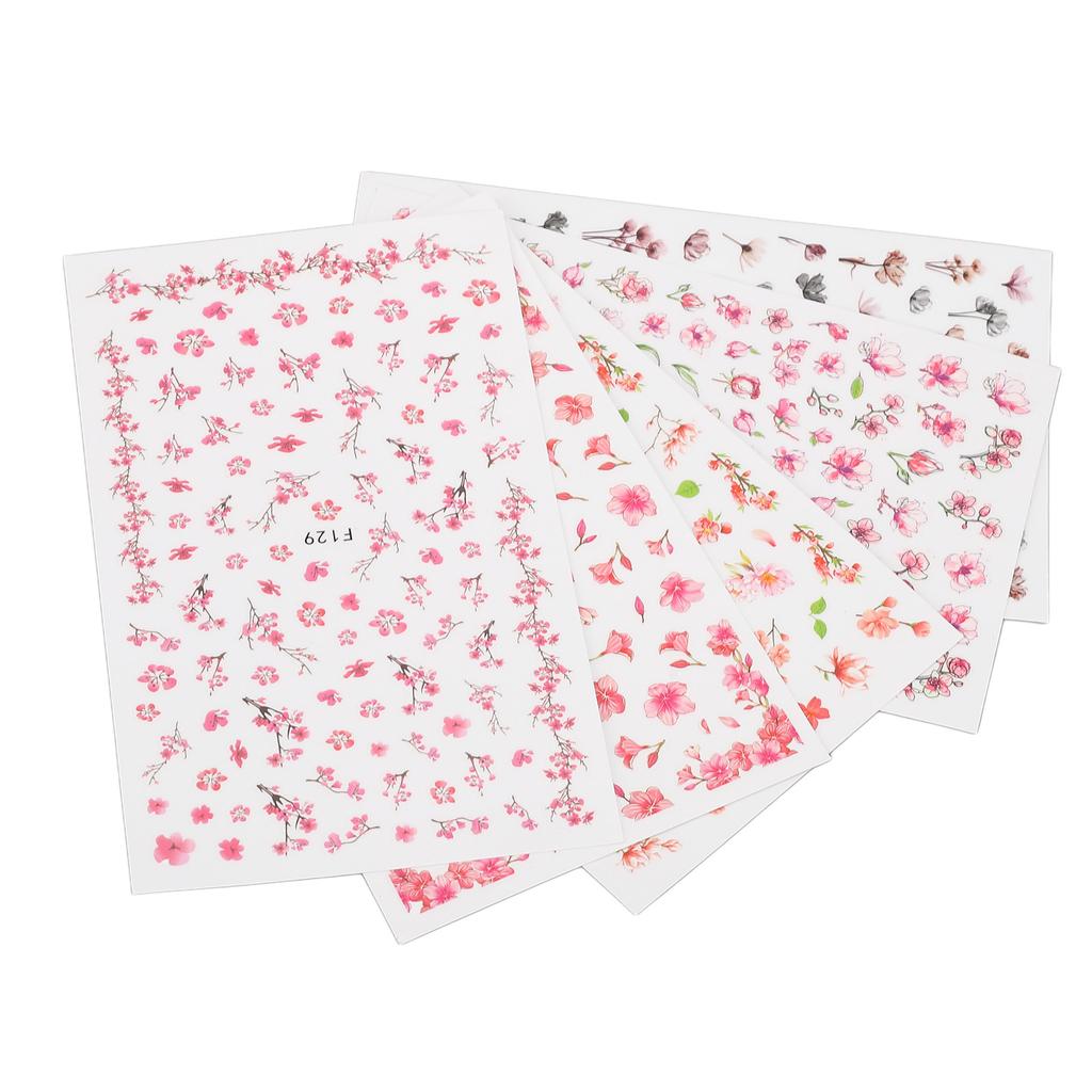 Flower Nail Art Sticker Safe 3D Self Adhesive Nail Art Decals for DIY Nail Art Decorative