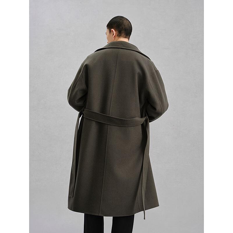 GXG Men's Wool Blend Double-Breasted Longline Coat