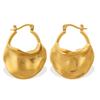 European and American Retro Style Pleated Hammer Pattern Irregular Concave and Convex Texture Earrings Plated with 18K Gold Premium Earrings 2026