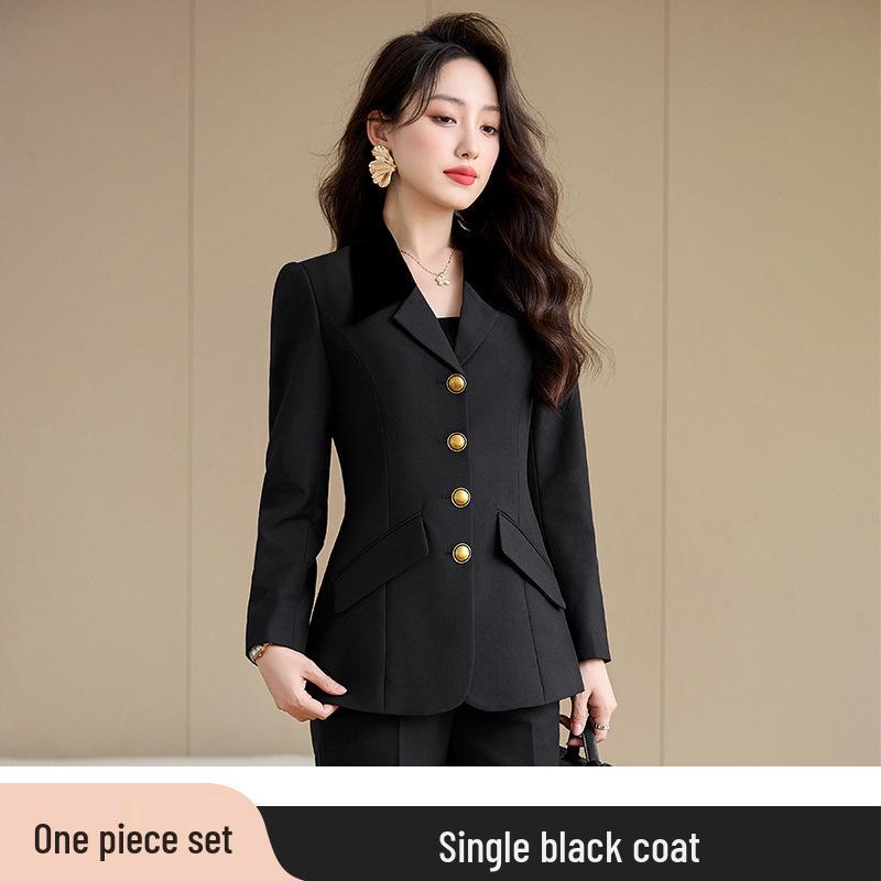 

Комплект женского профессионального брючного костюма высокого класса - Осень 2024 Формальная рабочая одежда для изысканного образа 3XL