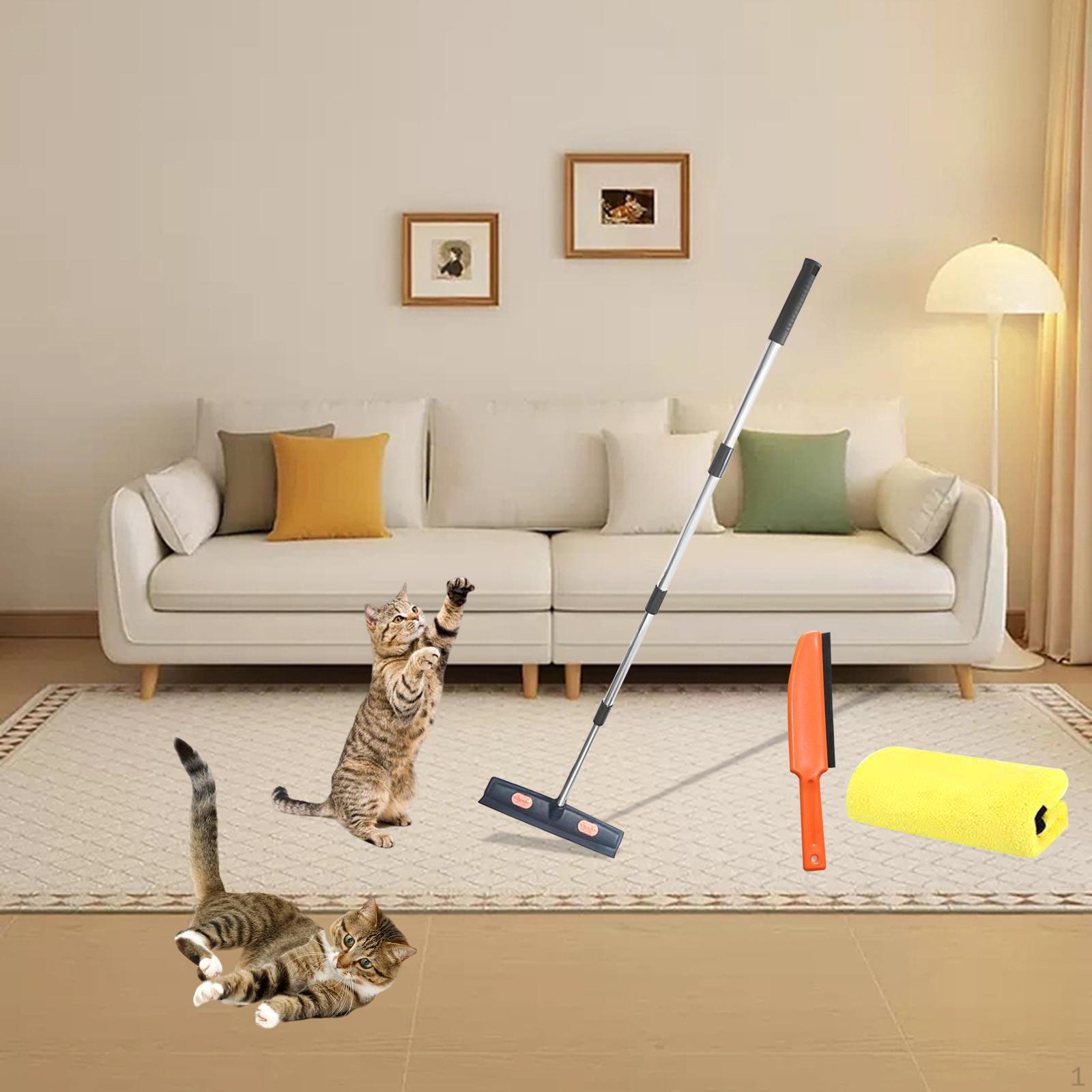 

Pet Hair Cleaning Tool with Extendable Handle for Easy Grooming with HandBrush Towel