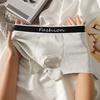 Men Boxer Underwear Elastic Mid-Waist Design Patchwork Color U-Convex Shorts Briefs Smooth Texture Panties