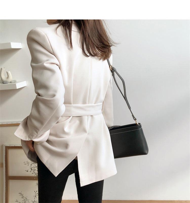 Women's Black Blazer: 2022 Spring/Autumn, Korean Medium Length, British Casual Style