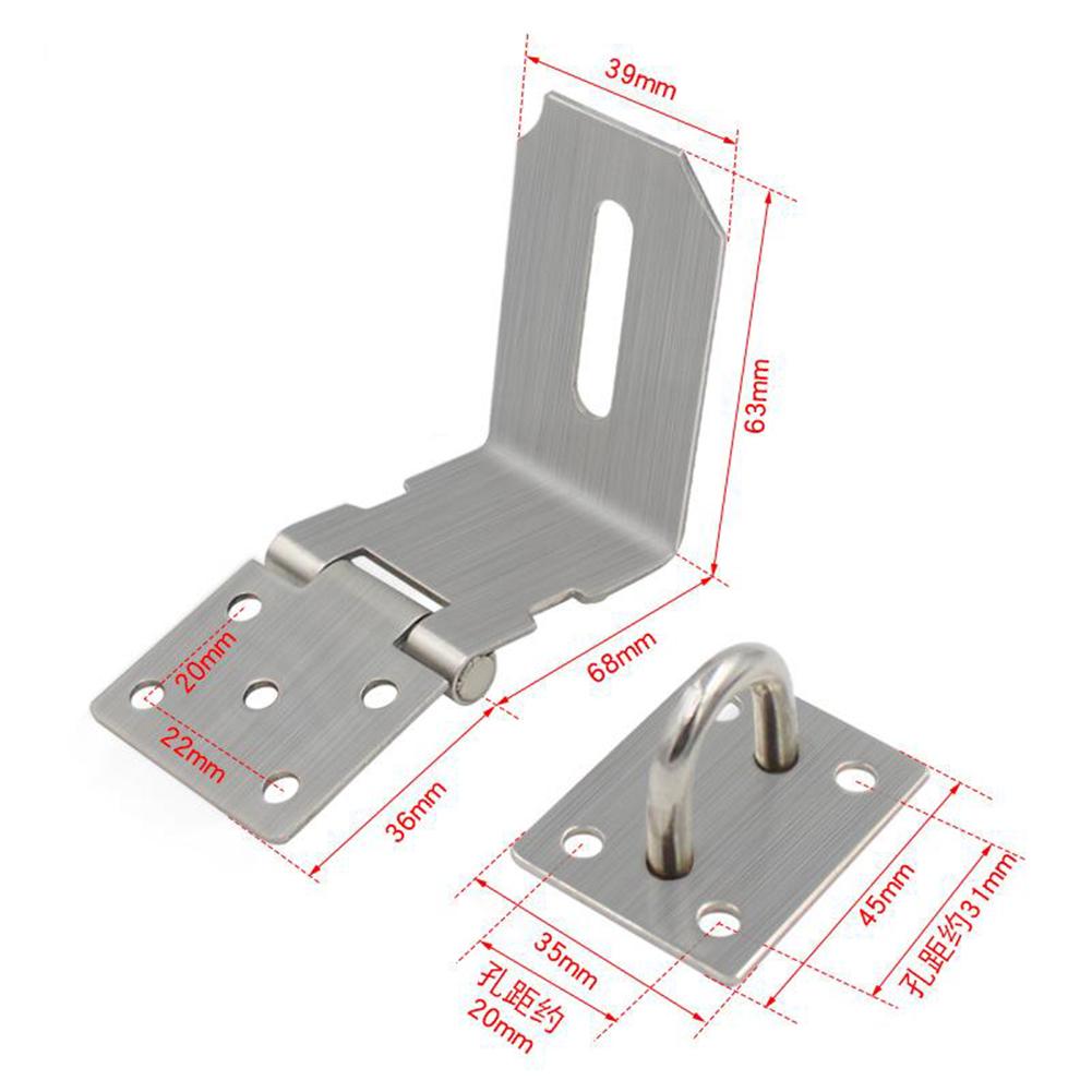 1Pc Padlock Hasp Door Clasp Lock W/ Mounting Screws Stainless Steel Burglar-proof Spare Tools For Door Cabinet Box Drawer