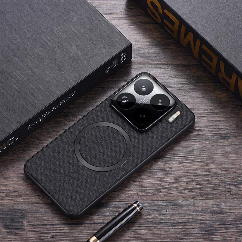 For  For Xiaomi 14T Pro Clothing Design Hard PC Case,Anti-Shock PU Leather Hard Case With Magnetic For Xiaomi Mi 1T Pro