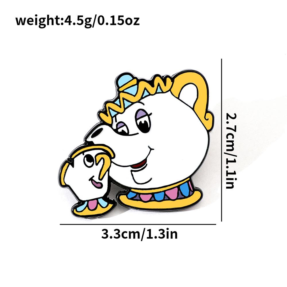 Креативная личность чайник жена металлическая значок красивая женщина и зверь фигурка сплав капа брошь