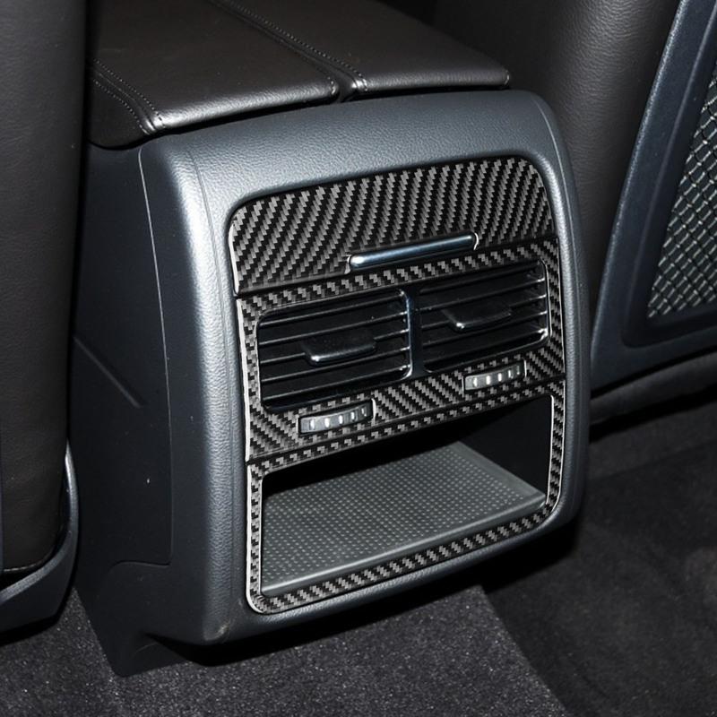 Real Carbon Fiber Car Accessories Rear Air Vent Trim Cover Sticker For VW Touareg 7P MK2 2011 2012 2013 2014 2015 2016 2017 2018