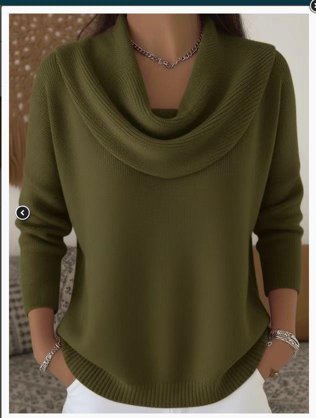 2026 Europe, America, autumn and winter new Amazon cross-border foreign trade temu women's clothing solid color long-sleeved sweater independent