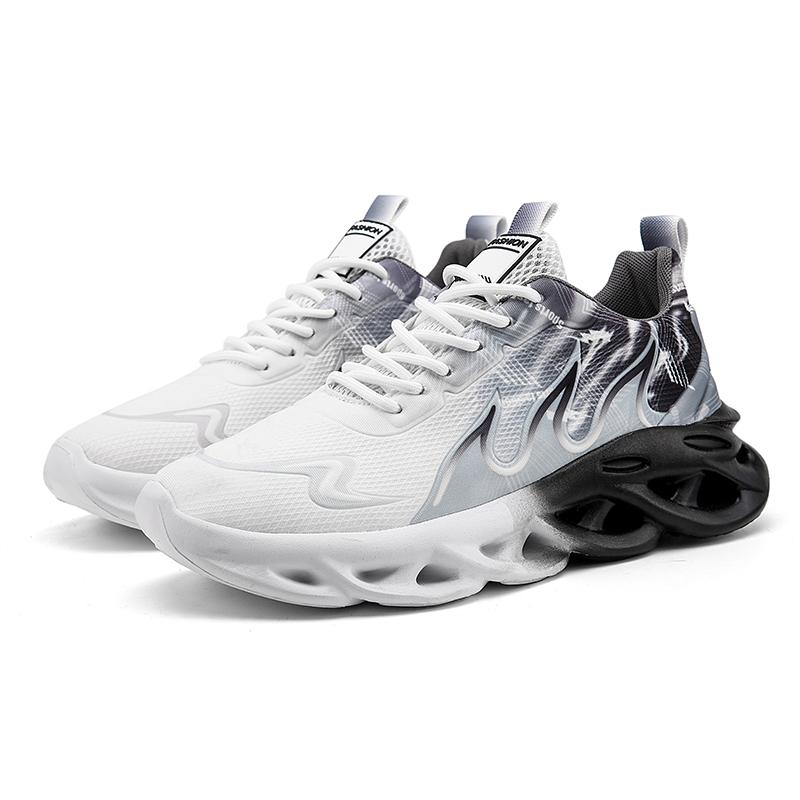 Men's Casual Sports Shoes Breathable Lightweight Flame Print Sports Shoes Summer Outdoor Tennis Running Hiking Shoes for Men