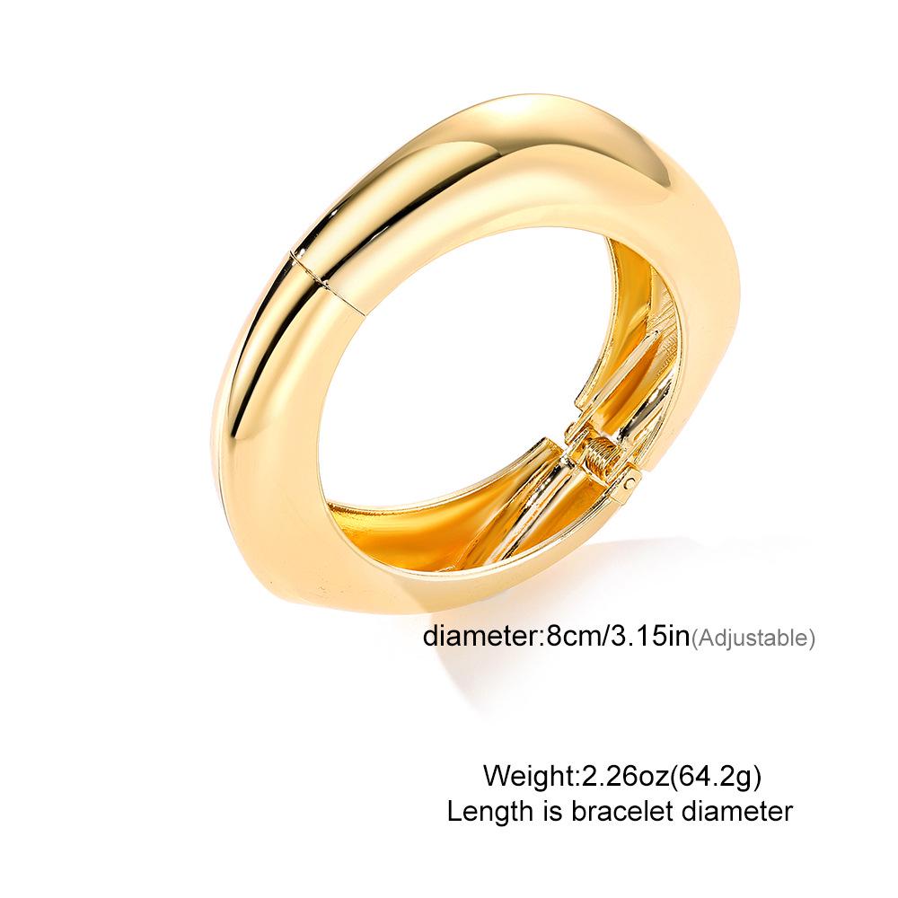 Cross-Border Bold Geometric Metal Glossy Bracelet