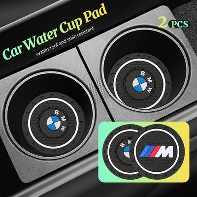 BMW M X1 X3 Bmw M E46 E90 E60 F10 F30 E39 E36 F20 E87 G30 E92 2pcs Silicone Car Water Cup Holder Coaster Anti Slip Pad Mat Key Chain CVA2 F35