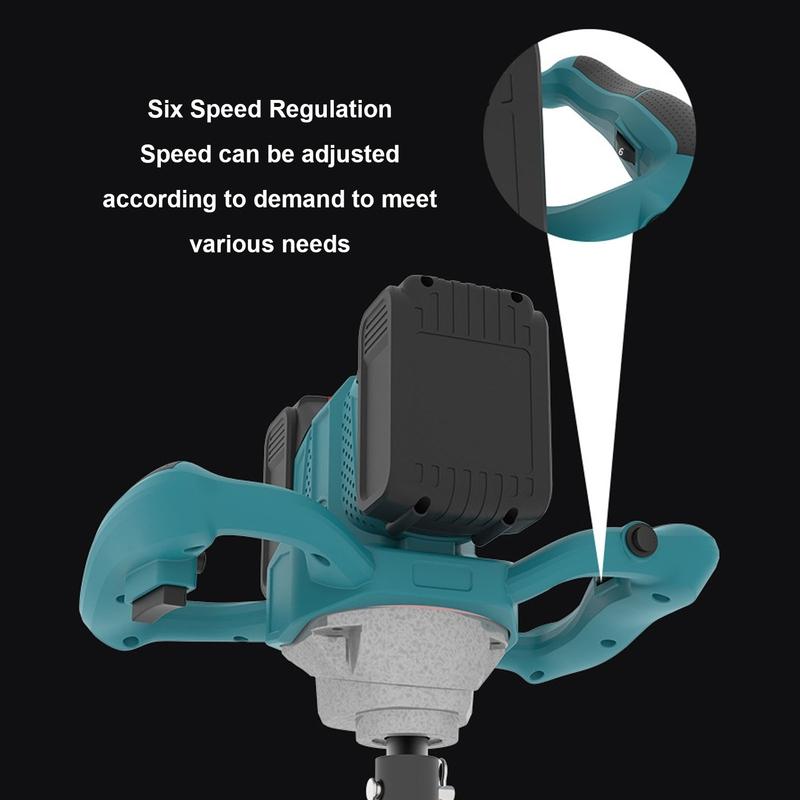 Electric Post Hole Digger Electric Ice Auger 100-800RPM 6 Speed Adjustable 1200N.m Torsion Cordless Post Hole Digger Power Head