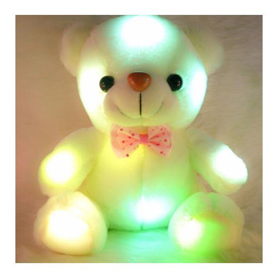 milicross Milicross Glowing Stuffed Bear Christmas 20cm White | Small Bear Toy Girls Boys Christmas Present Elementary School Students Children