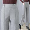 Spring Autumn Women Woolen Pants Women High Waisted Casual Straight Flare Pants Slim Lady
