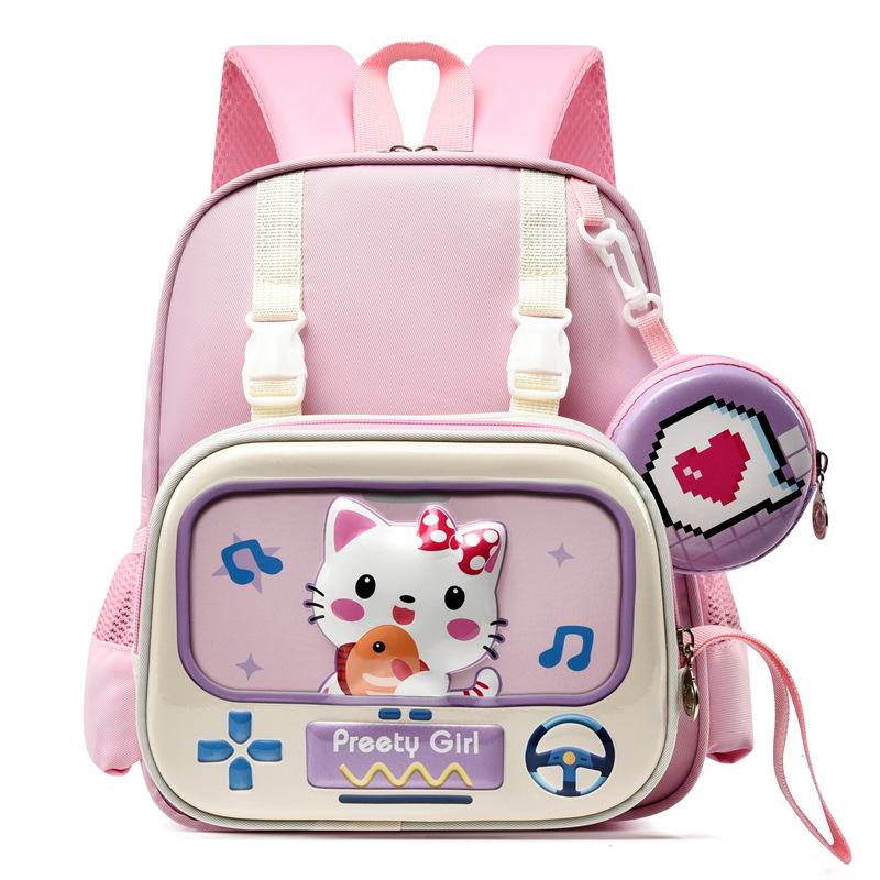 

School bag Small and medium class baby Cartoon backpack Lightweight versatile cute children s bag рожевий
