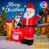 7,22FT Weihnachten aufblasbare Spielzeuge LED beleuchtetes Set Weihnachtsmann Pinguin Lebkuchenmann Zubehör Heimdekorationen Festliches Geschenk Weihnachten Garten Dekoration