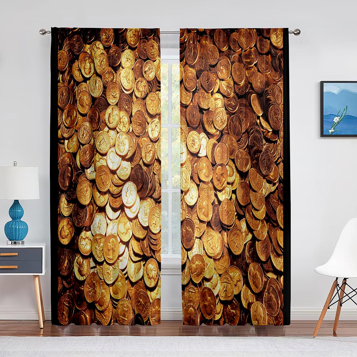 

Прозрачная вуаль с деньгами, занавеска Бенджамин Франклин, 100 долларов, тюлевые оконные шторы для спальни, гостиной, кухни, декор, шторы 1 PCS W100XH250cm&Grommet Top