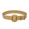 Simple Solid Color Bead Ring Buckle Decoration Women Casual Woven Belt For Boho Dresses